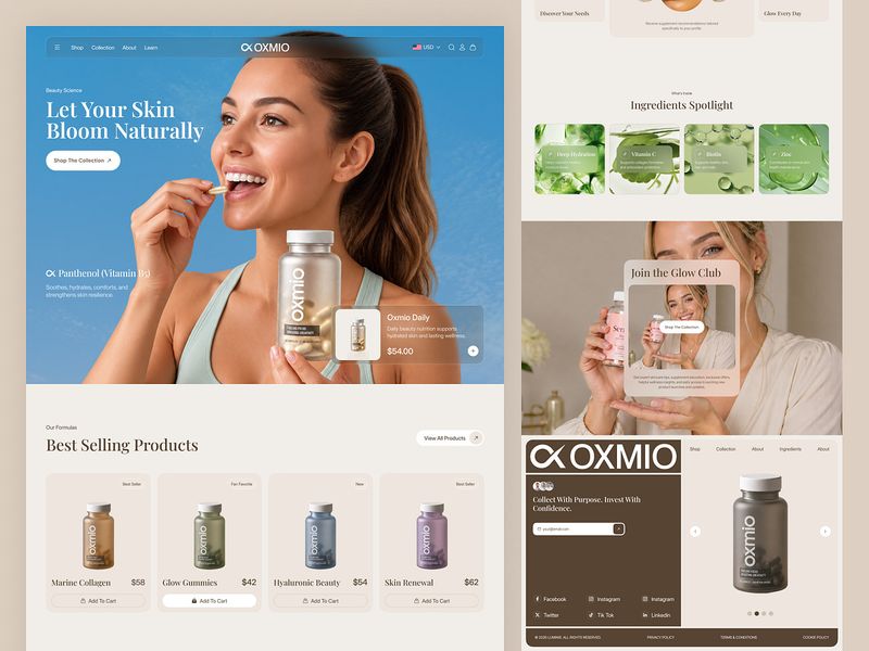 Premium Skincare & Beauty Supplements E-commerce Website