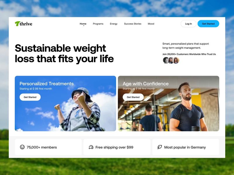 Thrivee Landing Page Hero Exploration