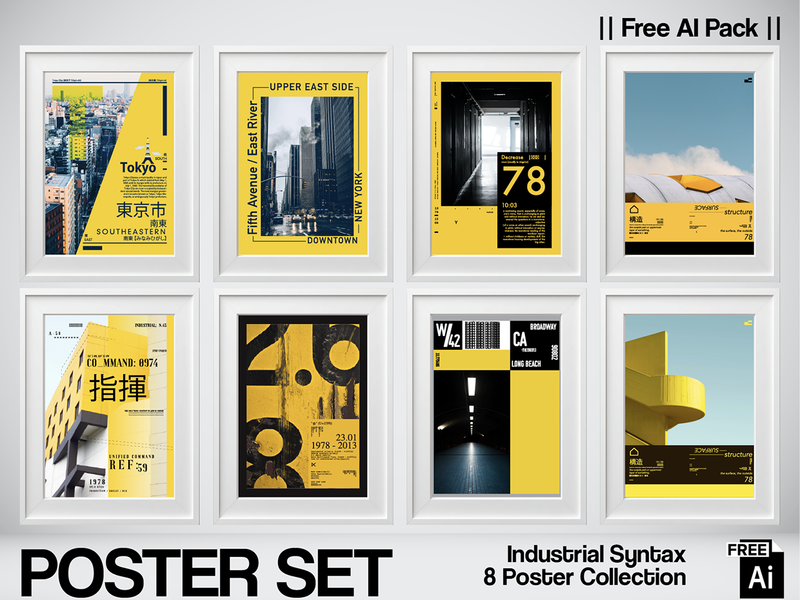 Industrial Syntax — 8 Free AI Posters