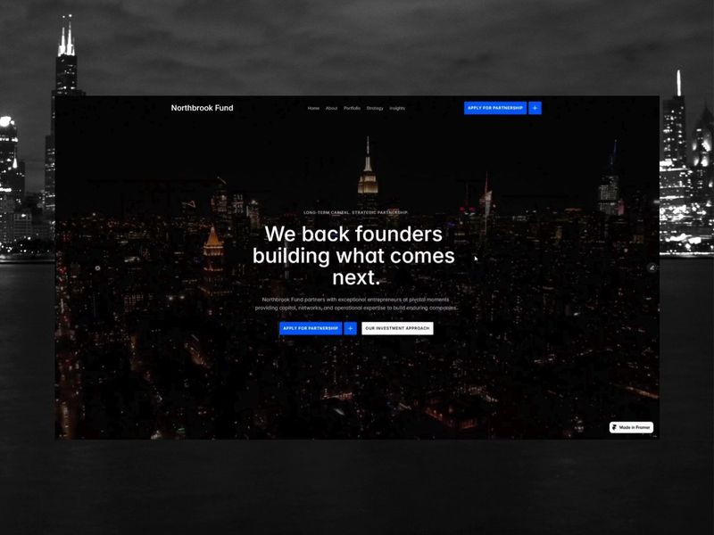 Northbrook | Dark Clean Framer Website Template for VC & PE Firms