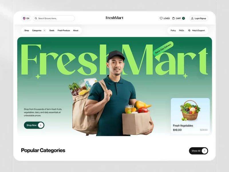 FreshMart  Grocery & Fresh Delivery Website Design