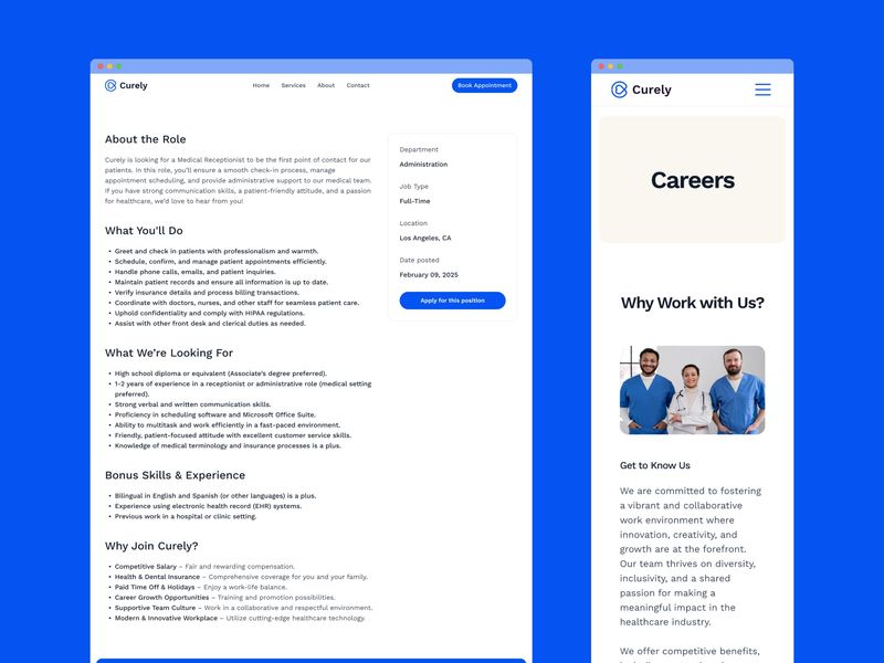Curely · Health Care Website Template