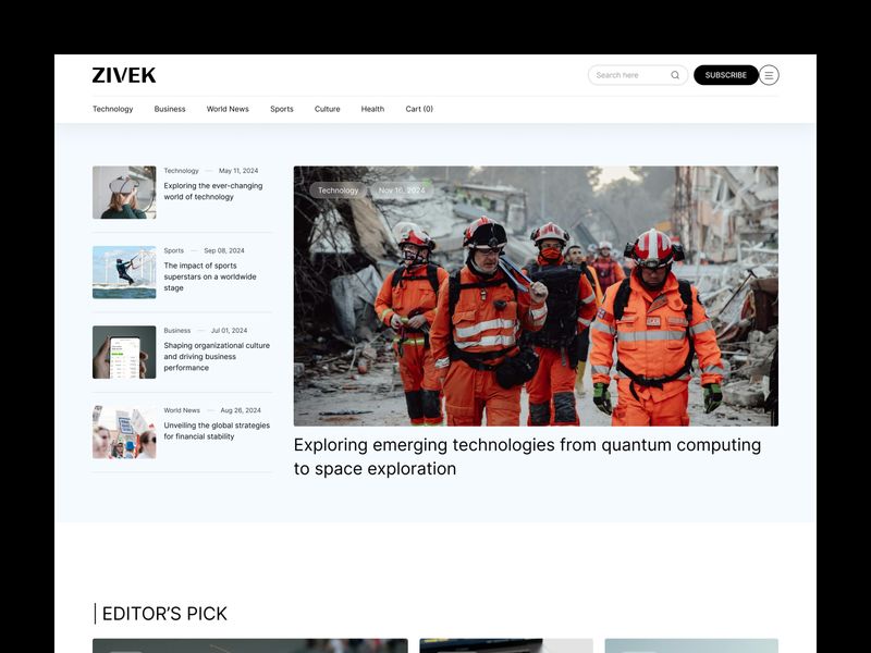 Zivek - Blog & Editorial Website Template