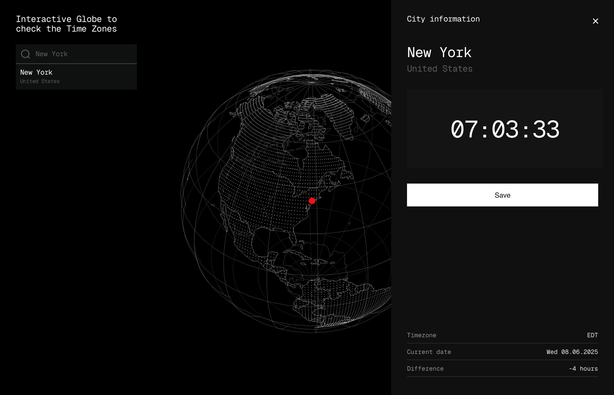 Time Zone Globe