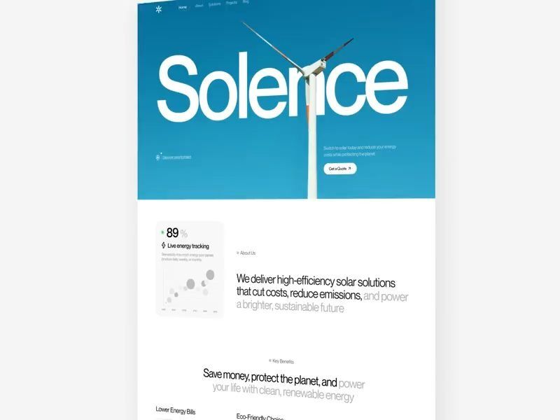 Solar Energy Website UI – Solence
