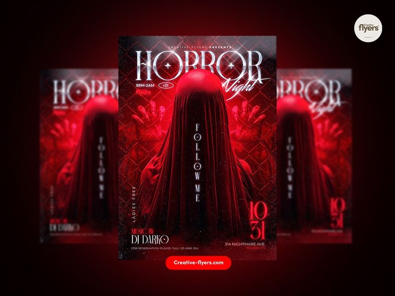 Horror Night PSD Flyer Template