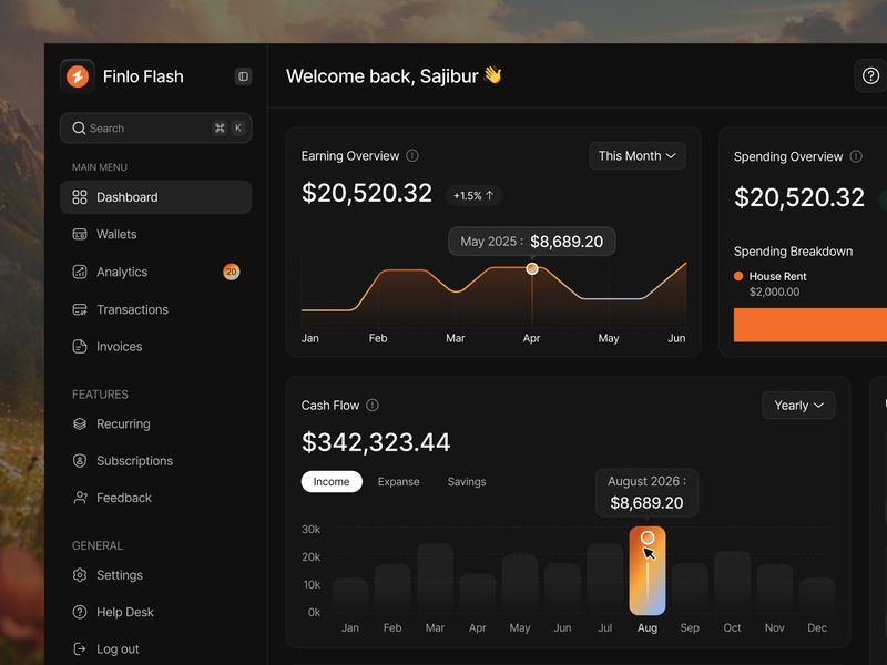 Money Management Dashboard Design
