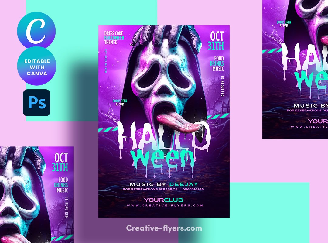 Spooky Ghostface Halloween Event Template