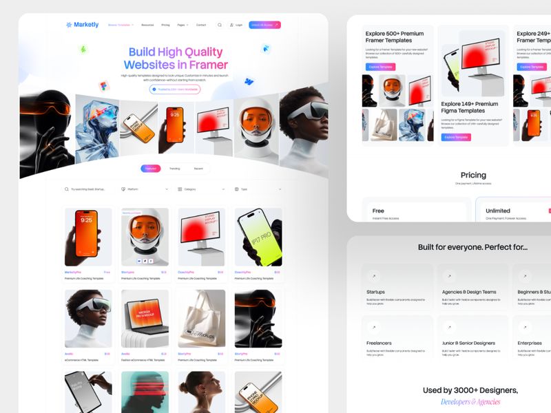 Marketly Marketplace: Responsive Ecommerce Website Template by Tauhid Hasan — Framer Marketplace