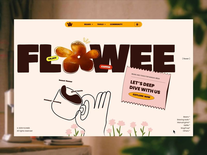 Flowee – Coffee Beans, Brewing Tools & Community Website Design by Thu Thu