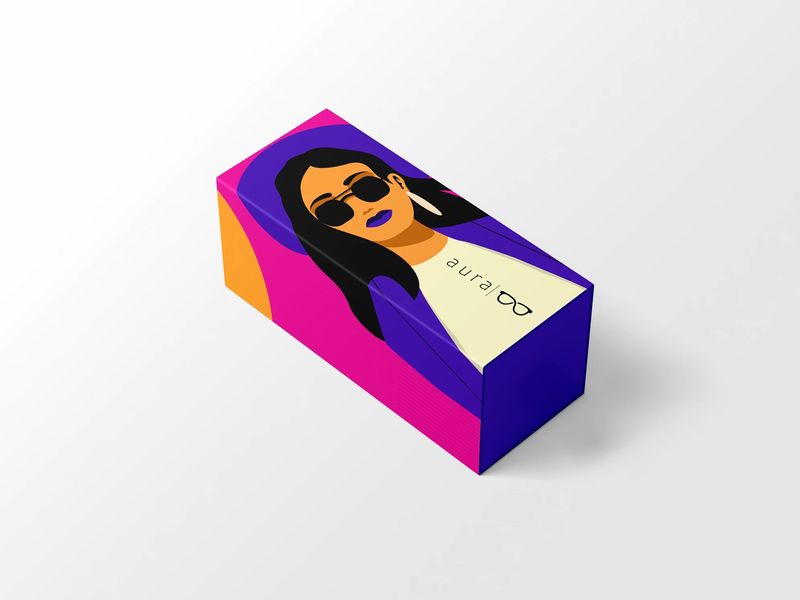 Aura Eyewear Packaging Design | Minimal and Simple
