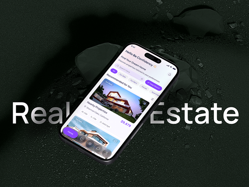 Real Estate App UI/UX Design Property Listing & Booking