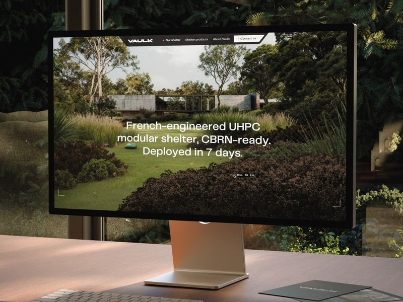 Vaulk — Website & 3D Experience for Modular Shelters