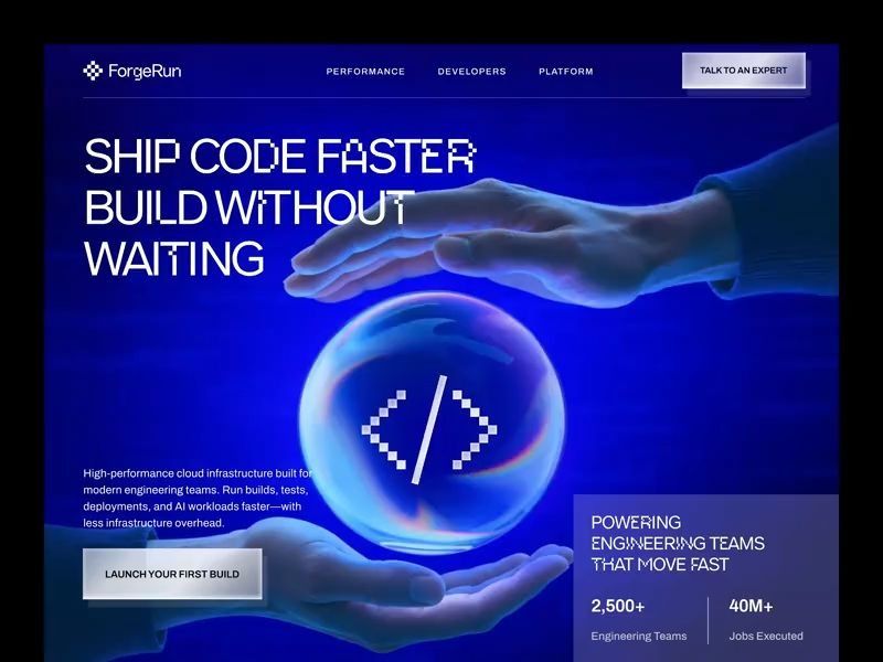 ForgeRun – Developer Infrastructure SaaS Landing Page