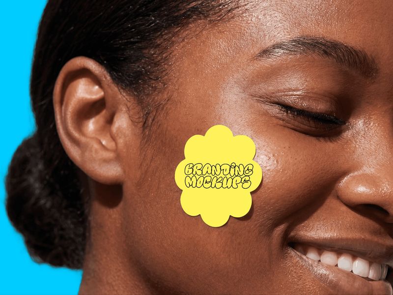 Face Sticker Mockup for Branding