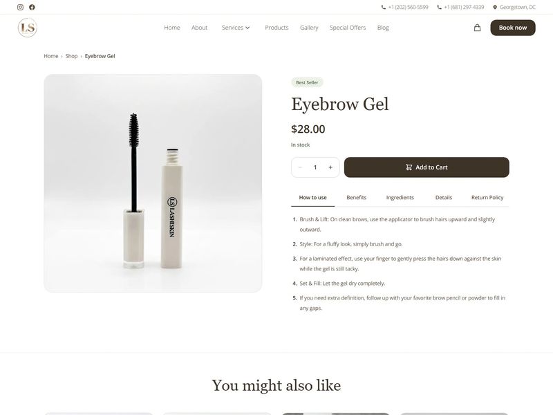 Lashiskin — E-Commerce Pages