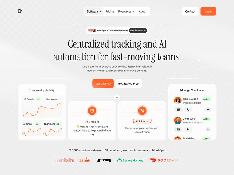 📊 Centralized CRM & AI Platform — SaaS Landing Page Design