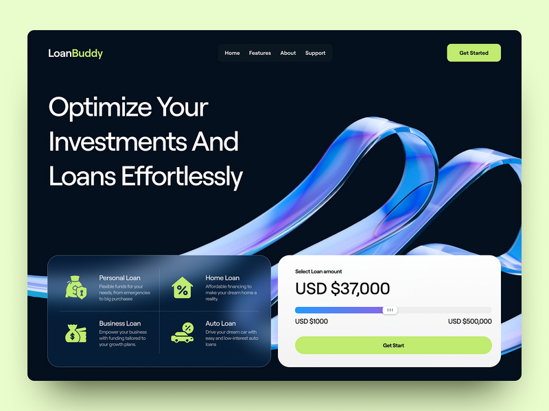 LoanBuddy - Finance Website Design by Mostafizur Rahaman