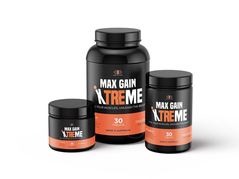 Max Gain Xtreme – Fitness Supplement Label Design