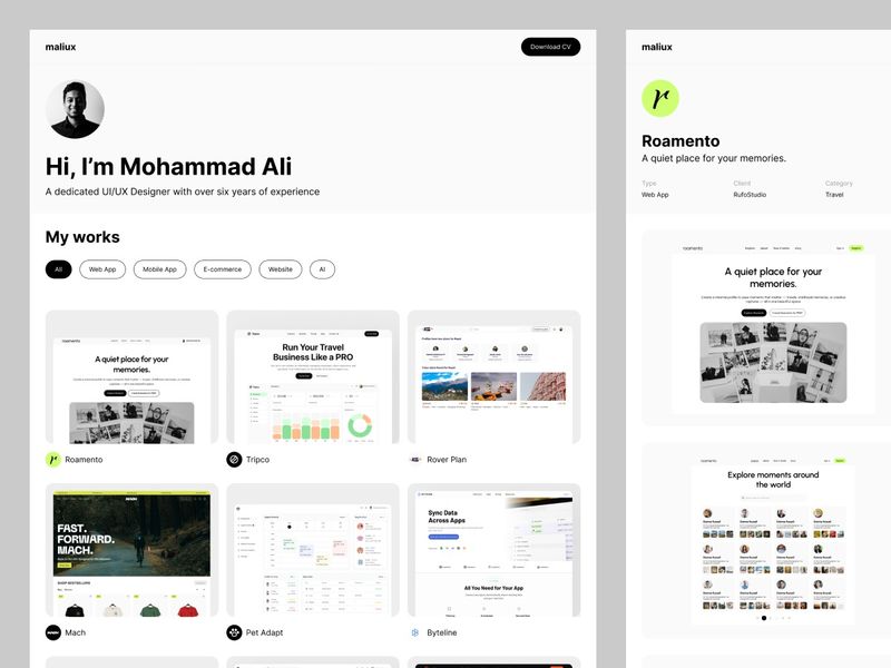 Maliux - Portfolio Website
