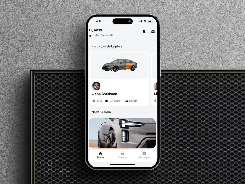A mobile app for booking driving lessons