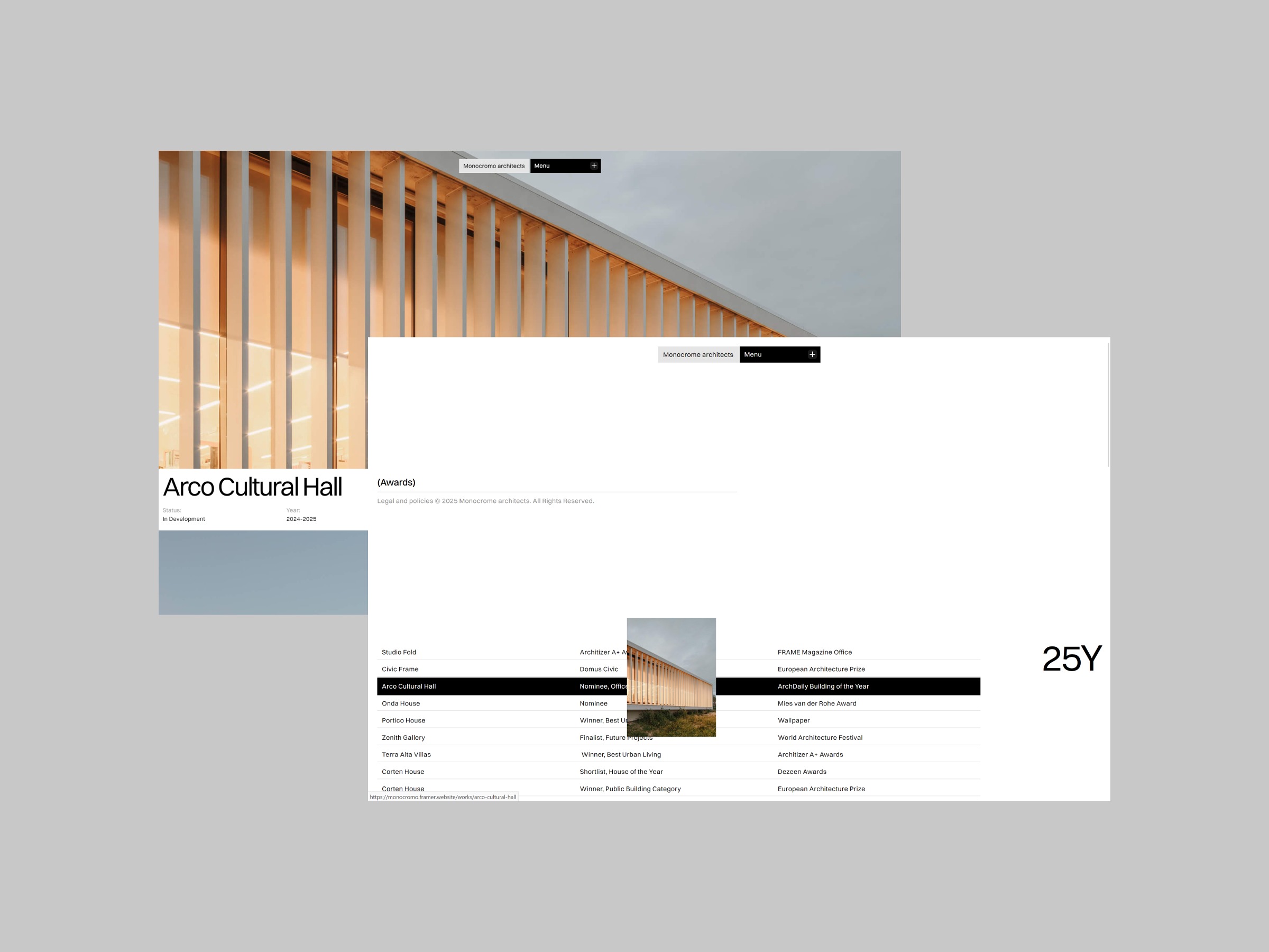 Monocromo Framer Template for Architect Image 1