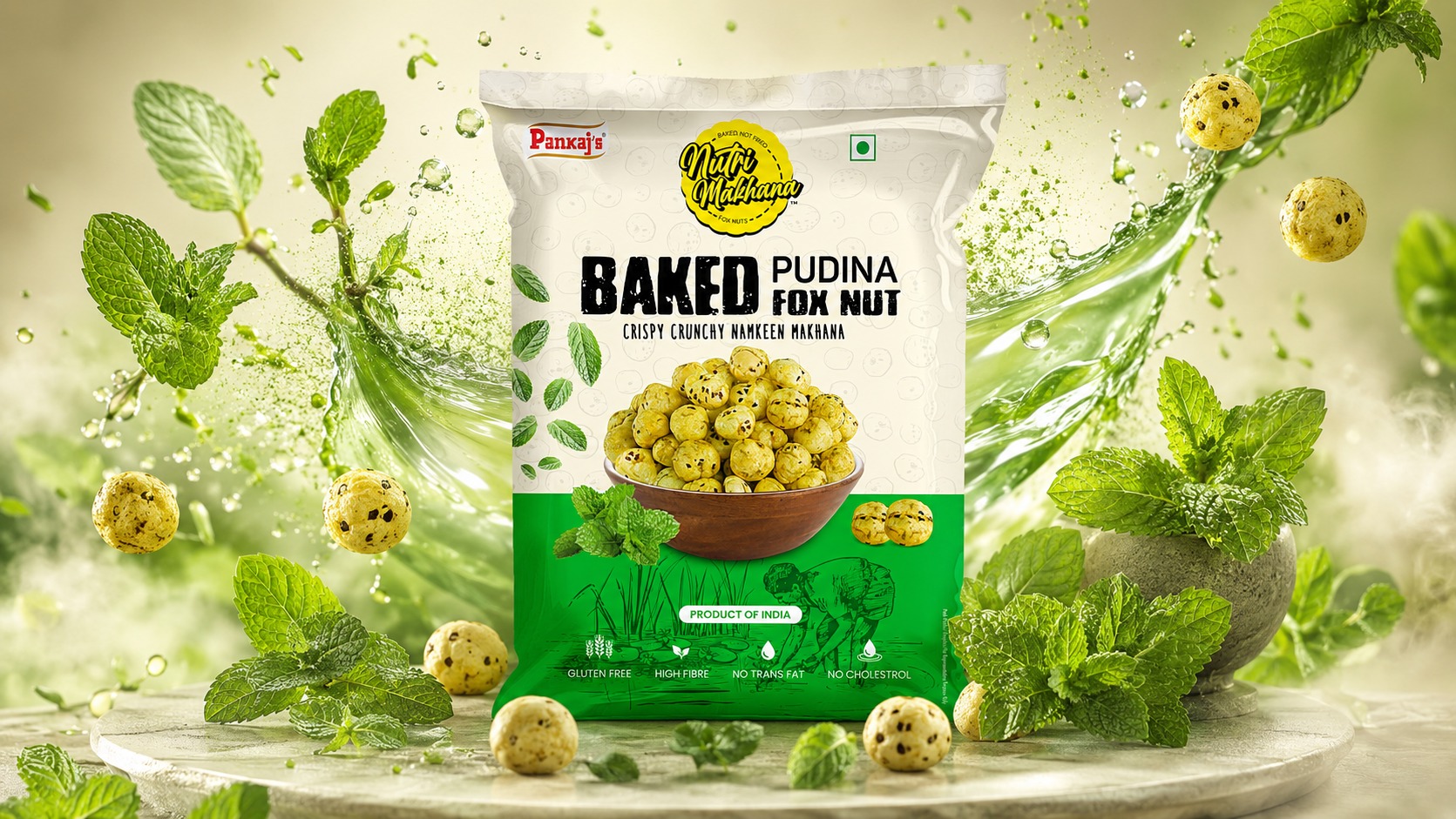 Nutri Makhana Packaging Design Collection | Premium Healthy Snack Branding Image 1