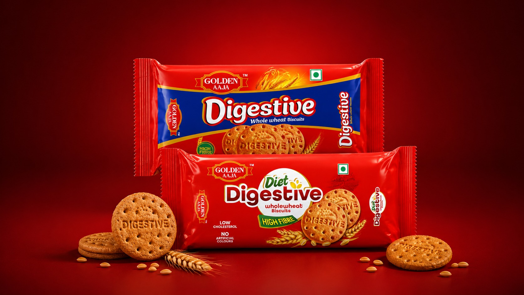 Creative Golden Aaja Digestive Biscuit Packaging Design Concepts
