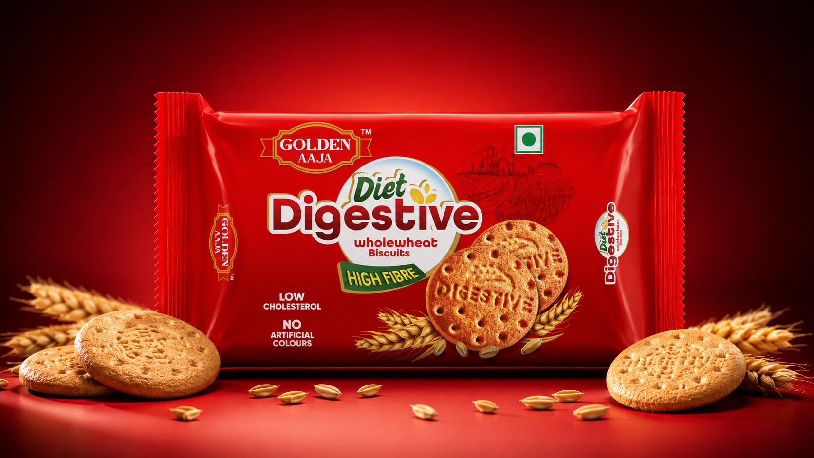 Creative Golden Aaja Digestive Biscuit Packaging Design Concepts Image 0