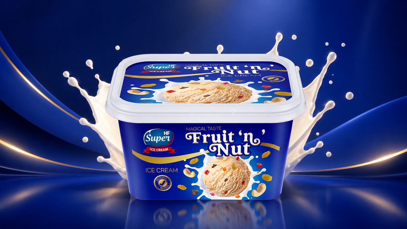 HF Super Ice Cream Packaging and Banner Design Image 0