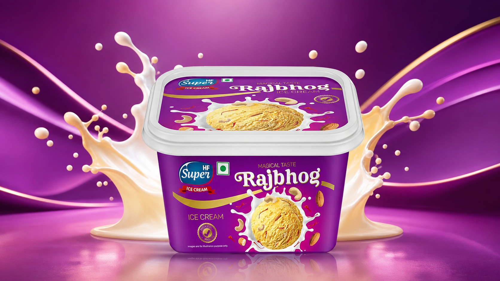 HF Super Ice Cream Packaging and Banner Design Image 1