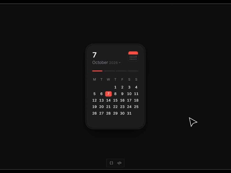 Calender Component on Pin UI