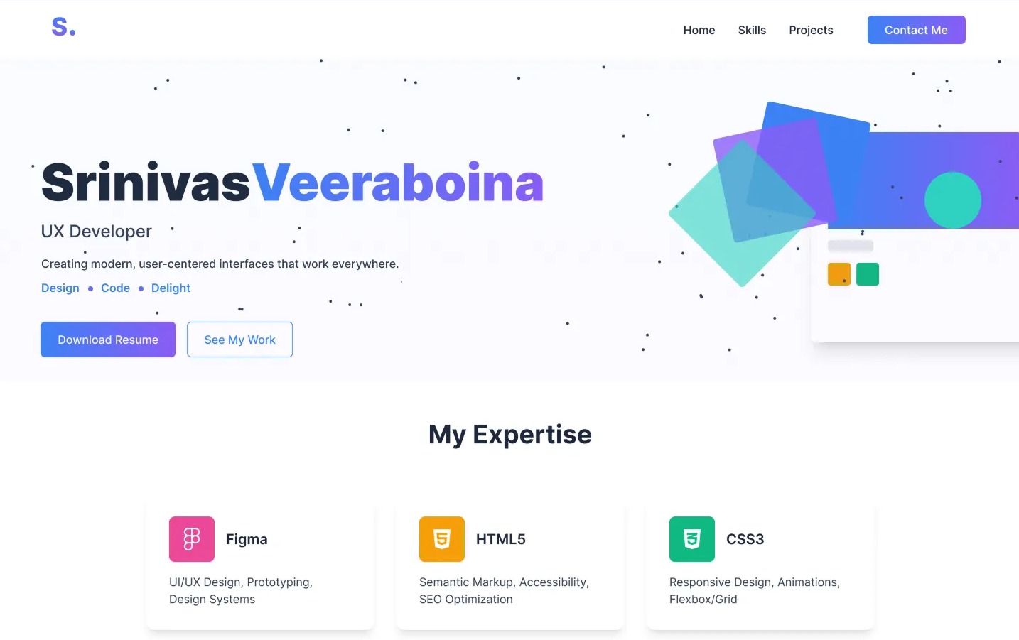 Minimal & Elegant UX Developer Portfolio Website Image 0