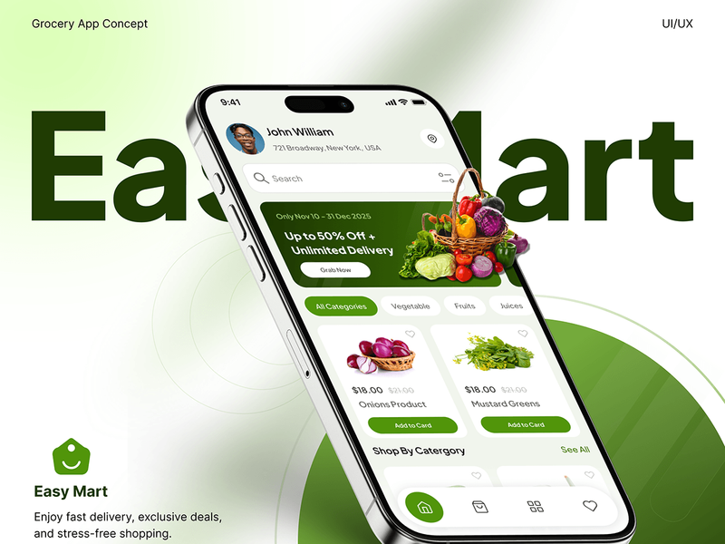 EasyMart | Grocery App UI UX Design | E-commerce