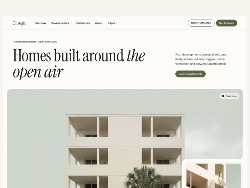 Loggia: Real Estate Developer Website Template