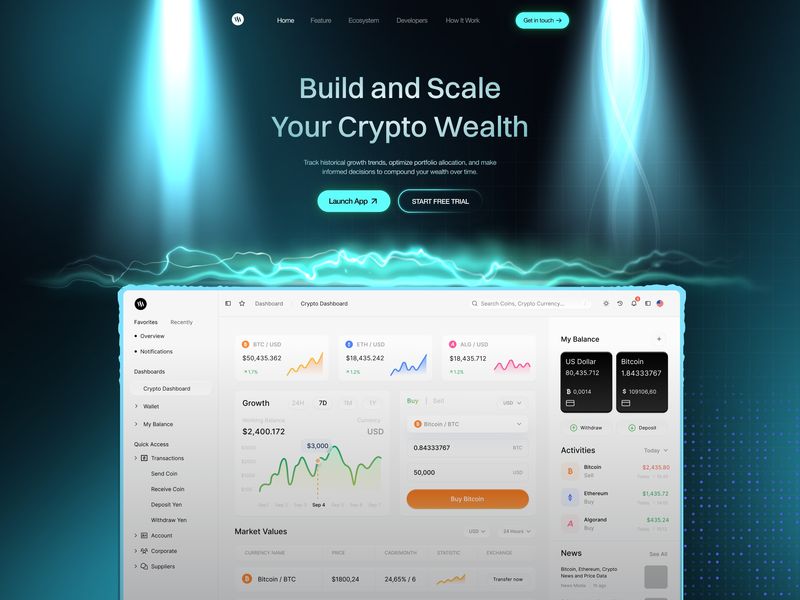 Crypto Dashboard Landing Page 📈