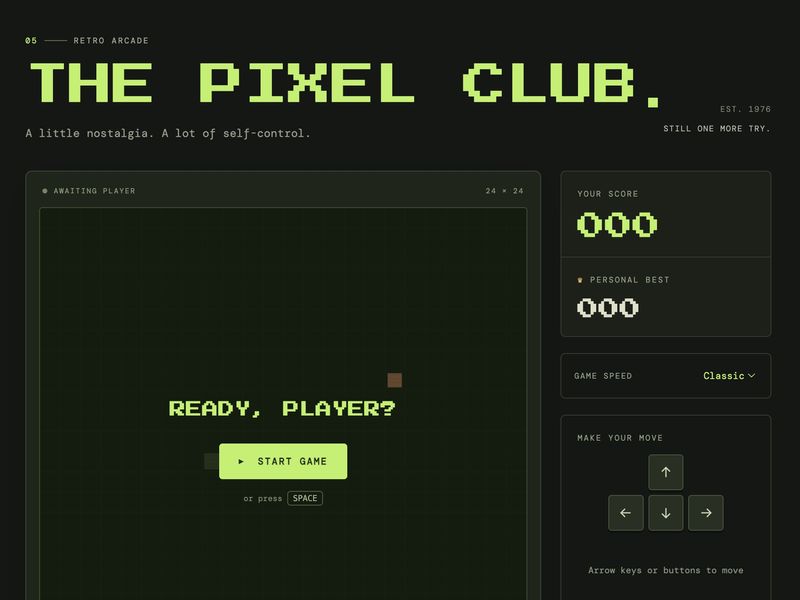 The Pixel Club - Retro Arcade | Figma