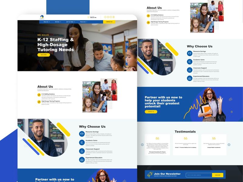 SmartStart Education: Modern UI for K-12 Staffing and Tutoring