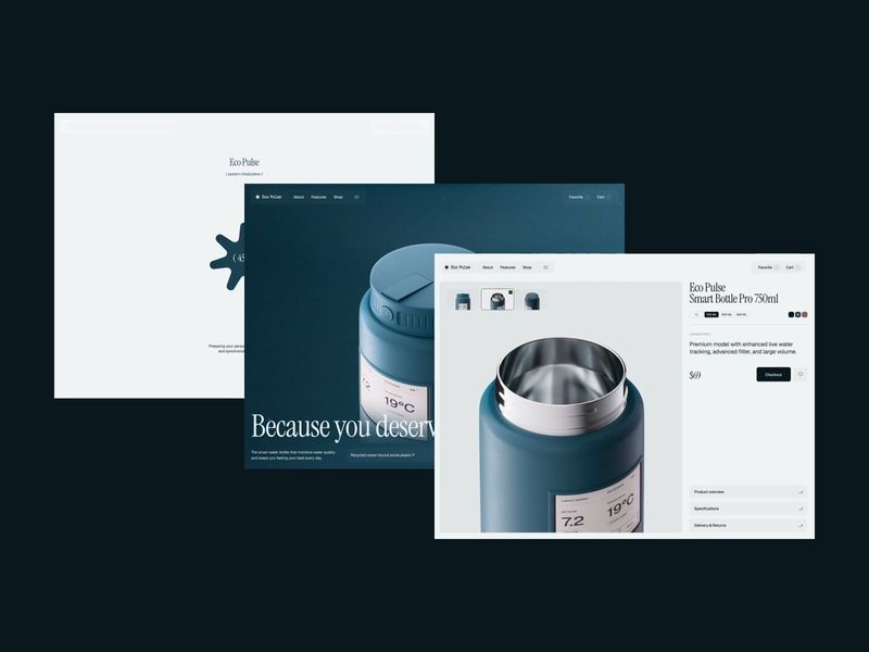 Website Animation for a Smart Water Bottle Product
