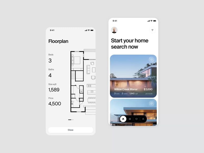 Real estate mobile app motion filtering