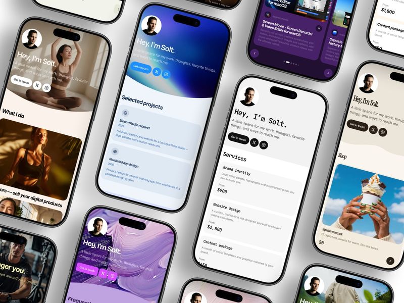 Yee: Beautiful one-page websites for creators and designers