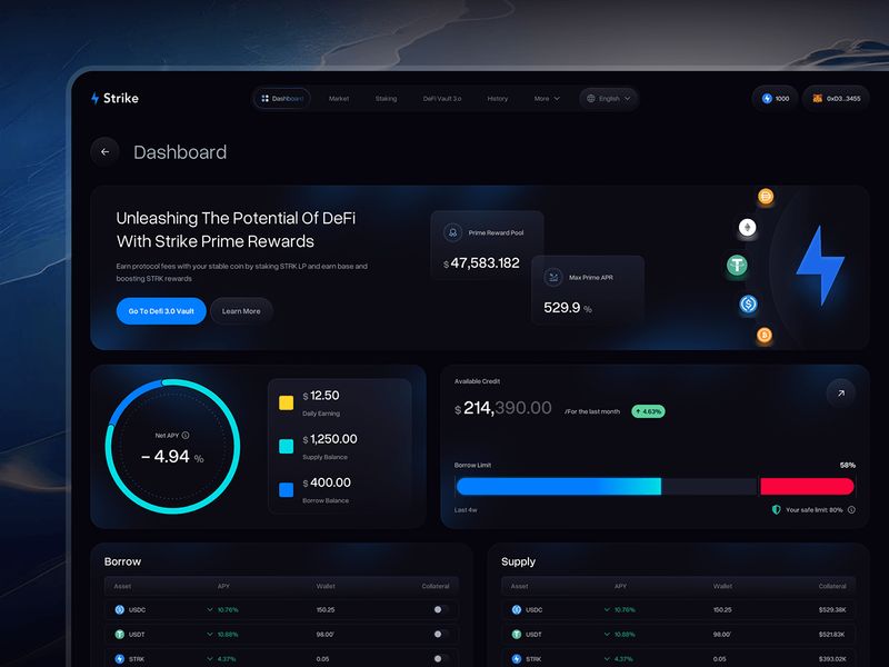Decentralized Finance Dashboard Design