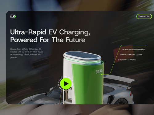 Ultra-Rapid EV Charger - 3D Landingpage by Thu Thu