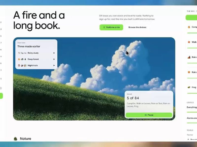 Loopmere - Ambient sounds while coding, working, reading, or vibecoding