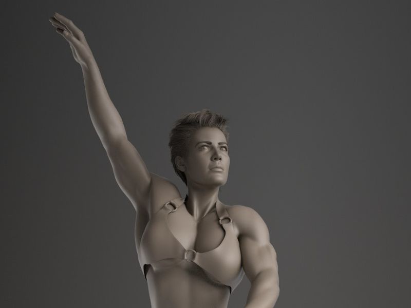 Muscular girl 3D - Veda statuette