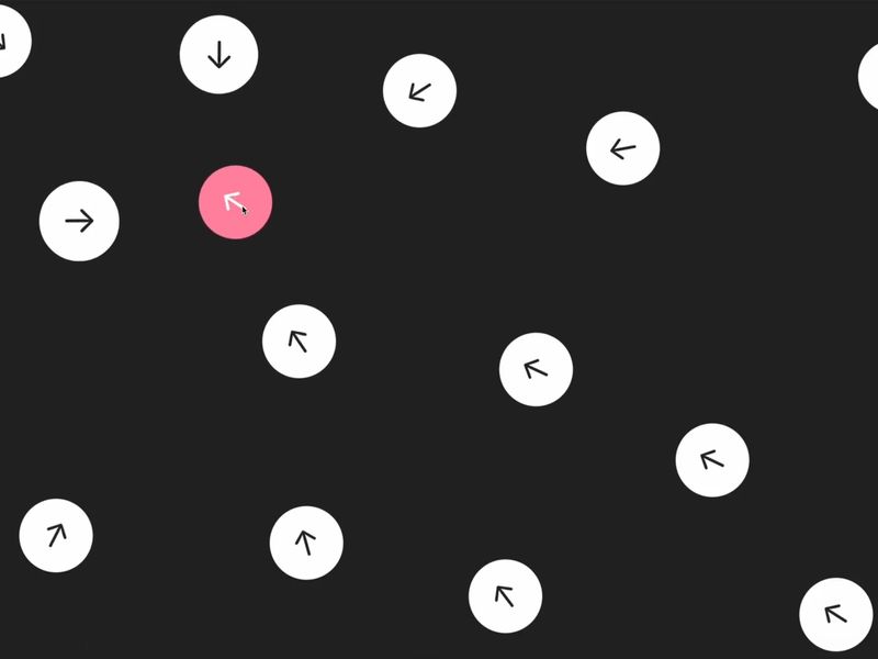 Arrows animation following mouse