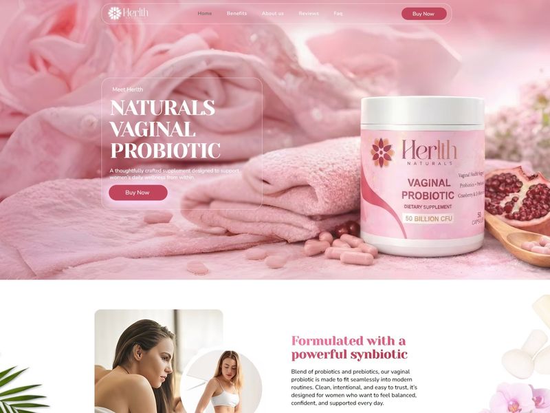 Herlth Naturals | Women’s Wellness Landing Page UI
