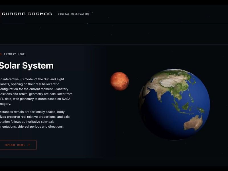 Quasar Cosmos — Interactive Digital Observatory