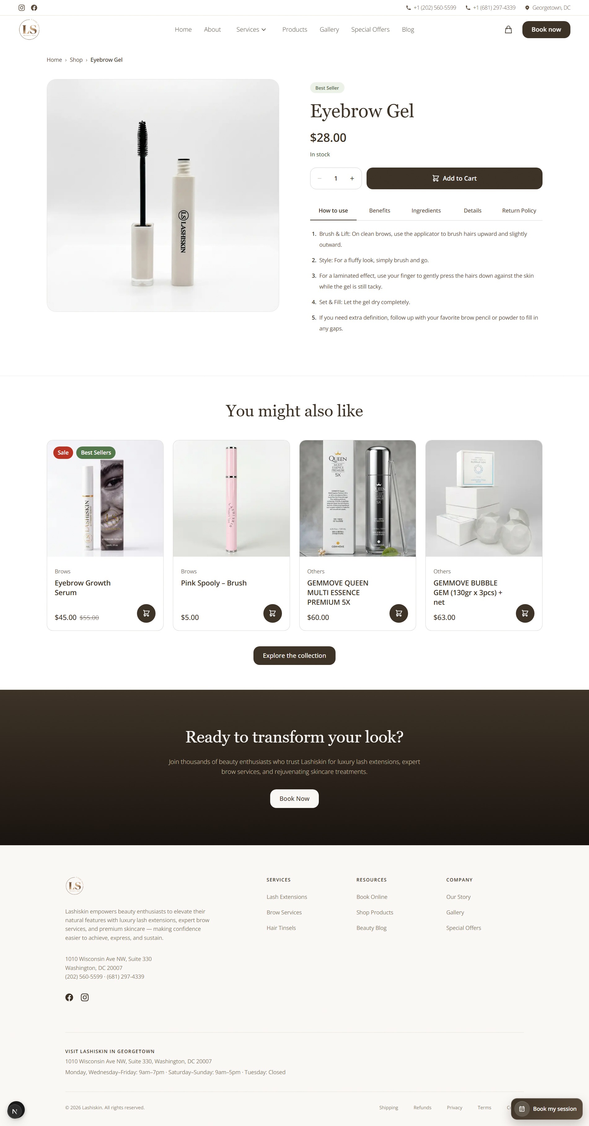 Lashiskin — E-Commerce Pages