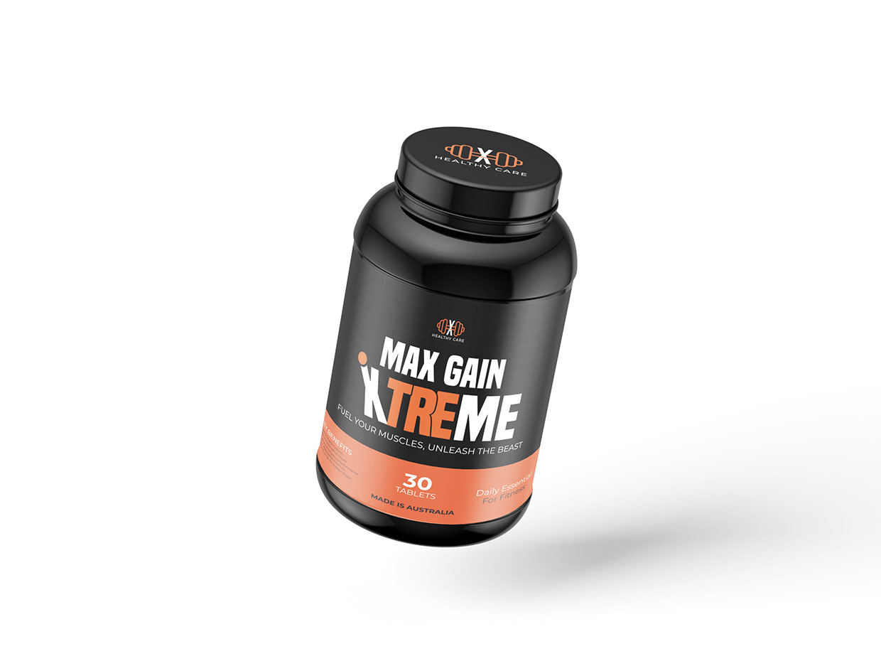 Max Gain Xtreme – Fitness Supplement Label Design Image 0